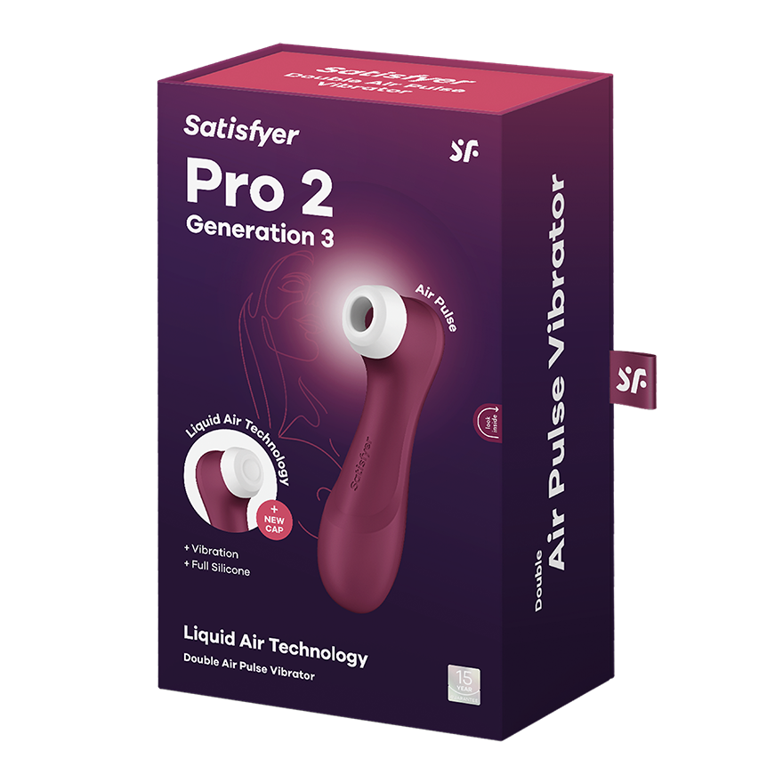 Satisfyer Pro 2 Generation 3 Clitoral Stimulator, Wine Red - SAT-J2018-U2-9A-1