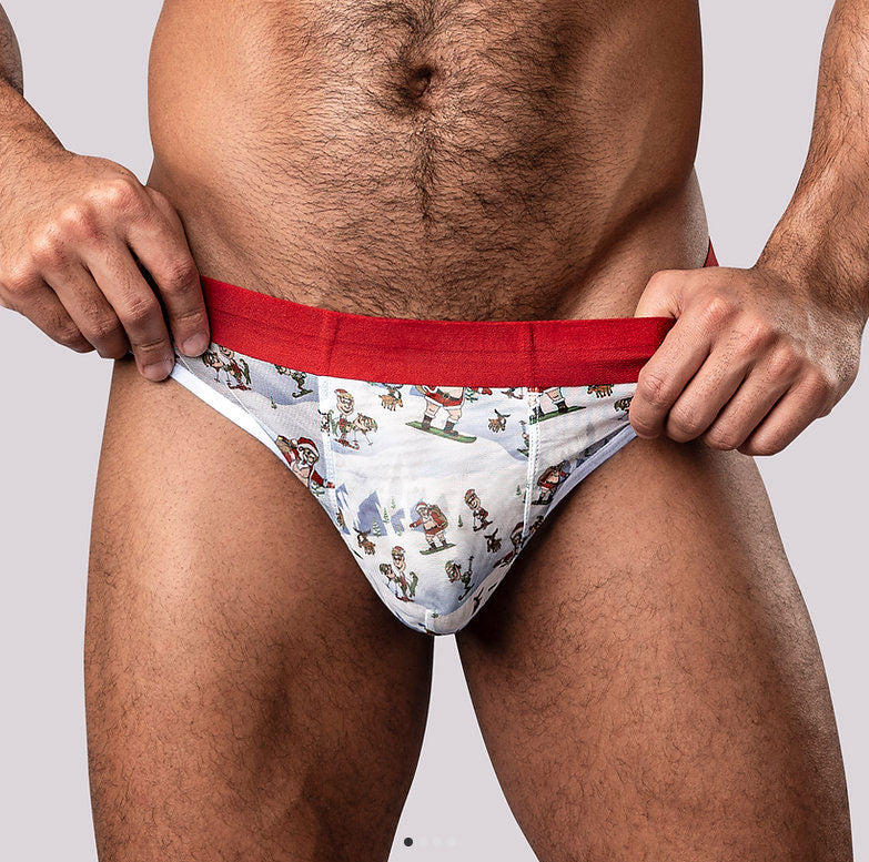 Male Power Christmas Sheer Thong — Small/Medium - MP-SMS012XMSM