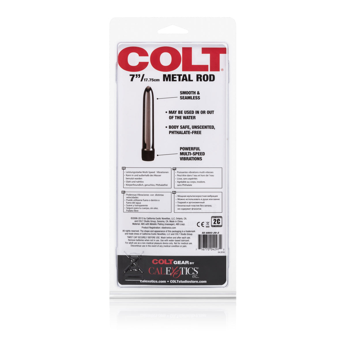 CalExotics Colt Metal 7-Inch Vibrator, Smooth Seamless Finish - SE6893202