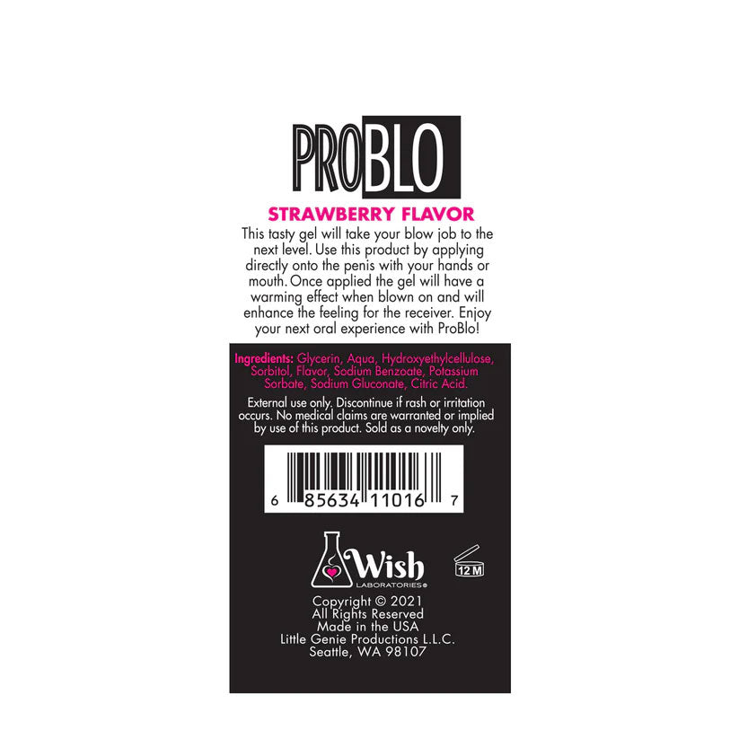 Problo Arousing Blow-Job Gel - Strawberry - 1.5 Fl. Oz. by Little Genie