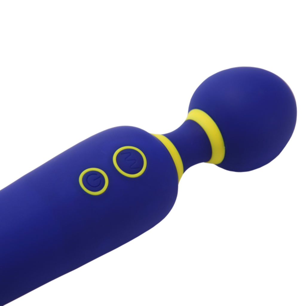 ROMP Flip Wand Massager — Silicone, USB Rechargeable, Blue - RM1313