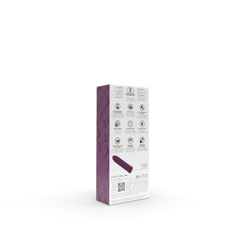 Nobü Rok It Small Bullet Vibrator — Purple, USB Rechargeable - NB1491