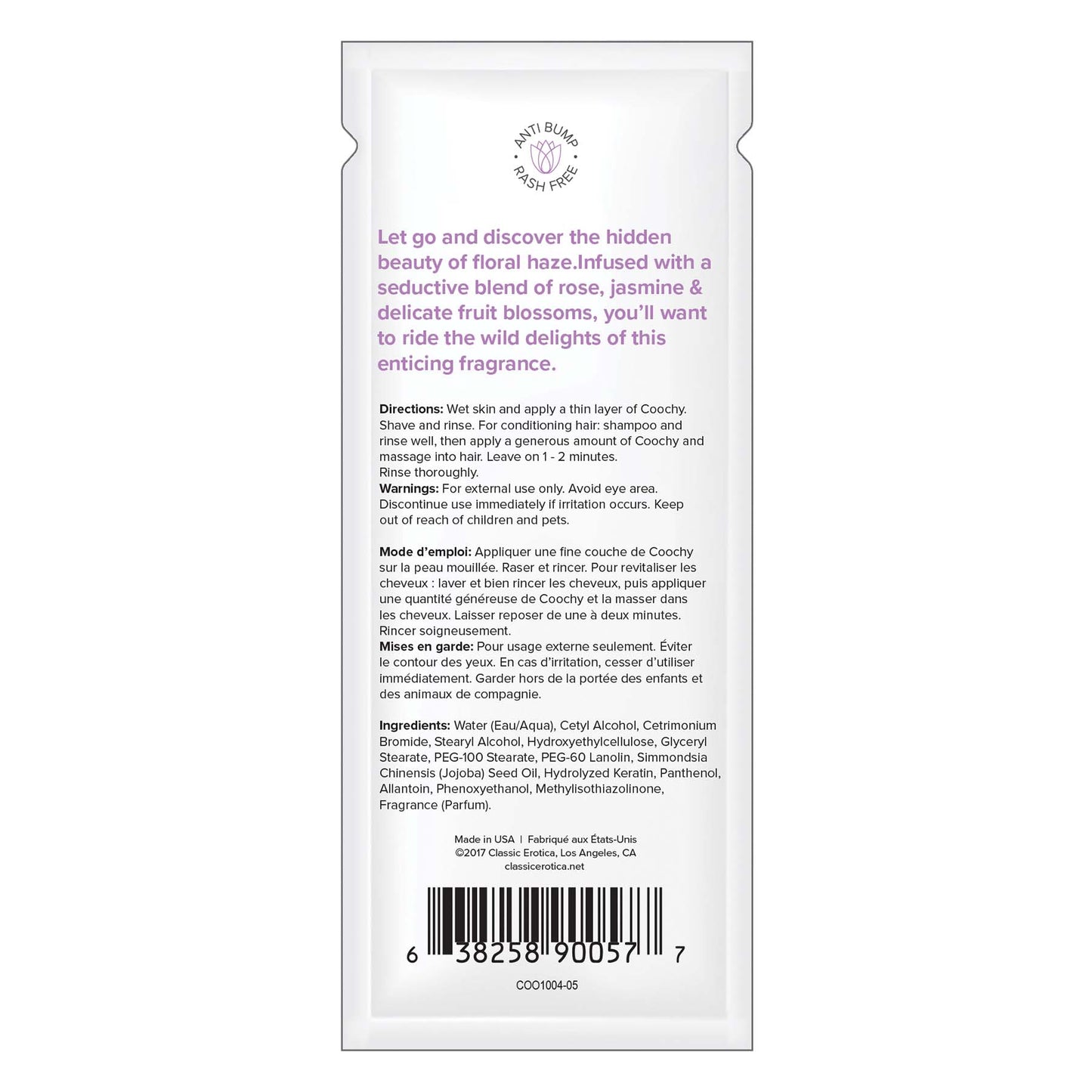 Coochy Shave Cream - Floral Haze - 15 ml Foils 24 Count Display by Classic Brands