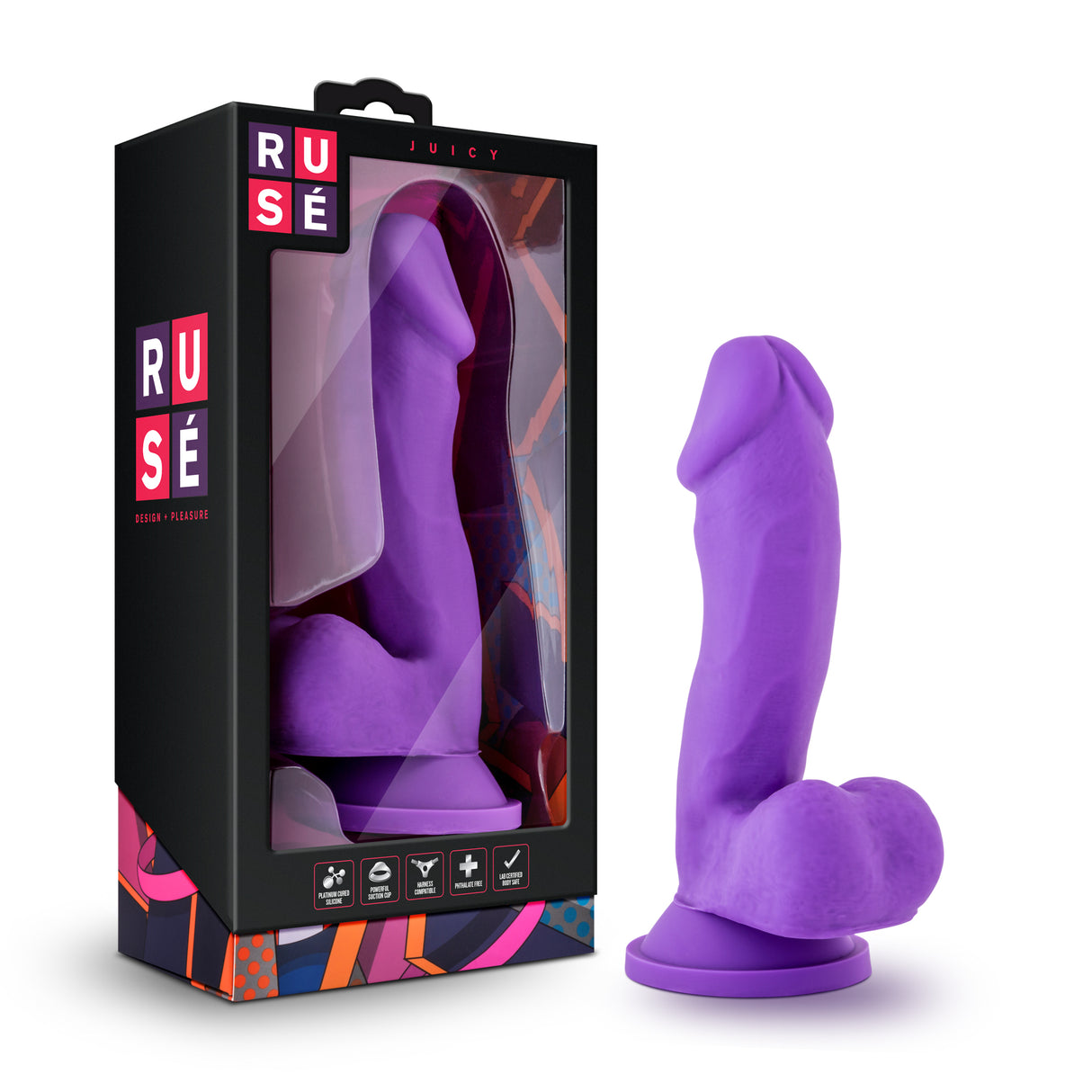 Blush Ruse Juicy Realistic Dildo — Purple, 5.5 in Insertable - BL-85701