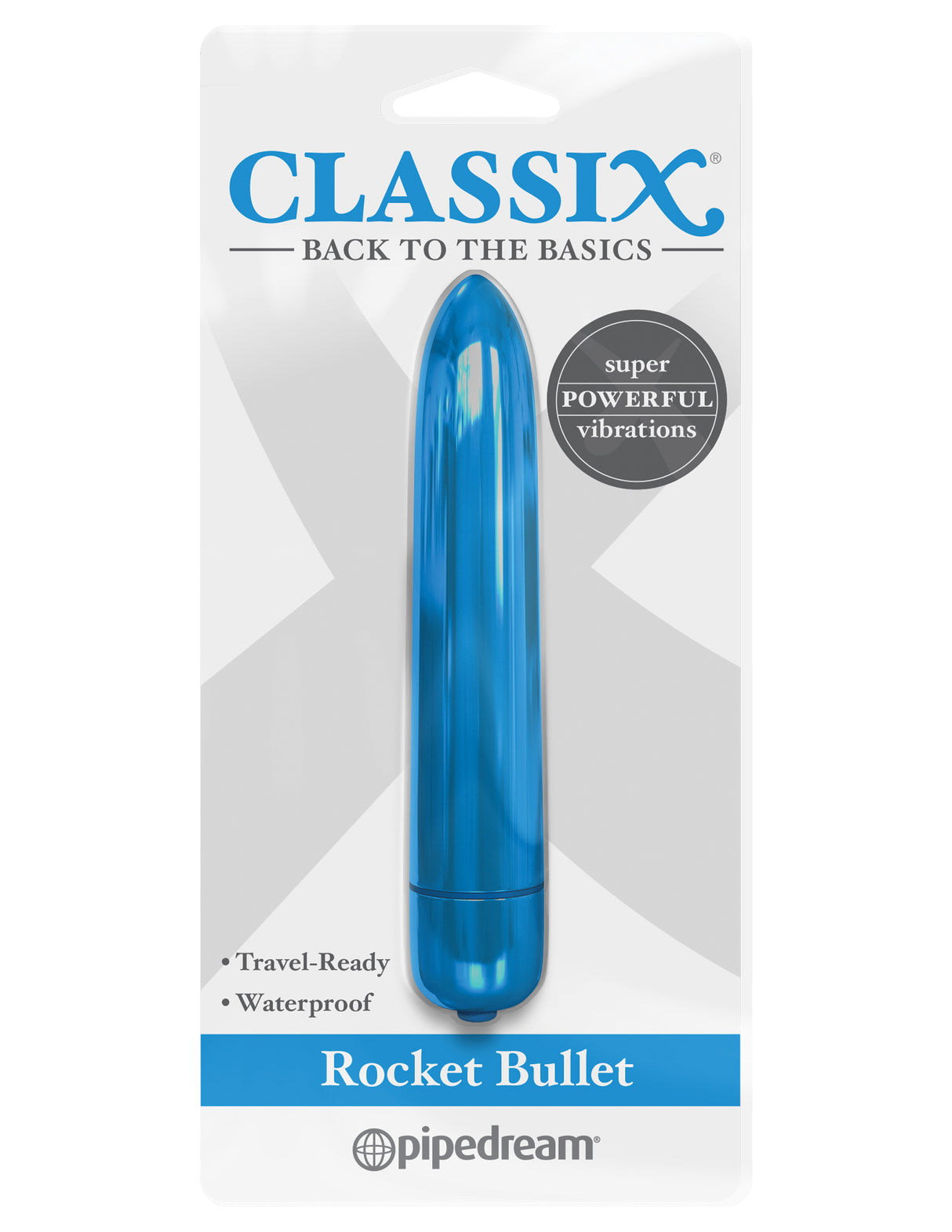 Pipedream Classix Rocket Bullet Vibrator — Blue, 3.9 in - PD1961-14