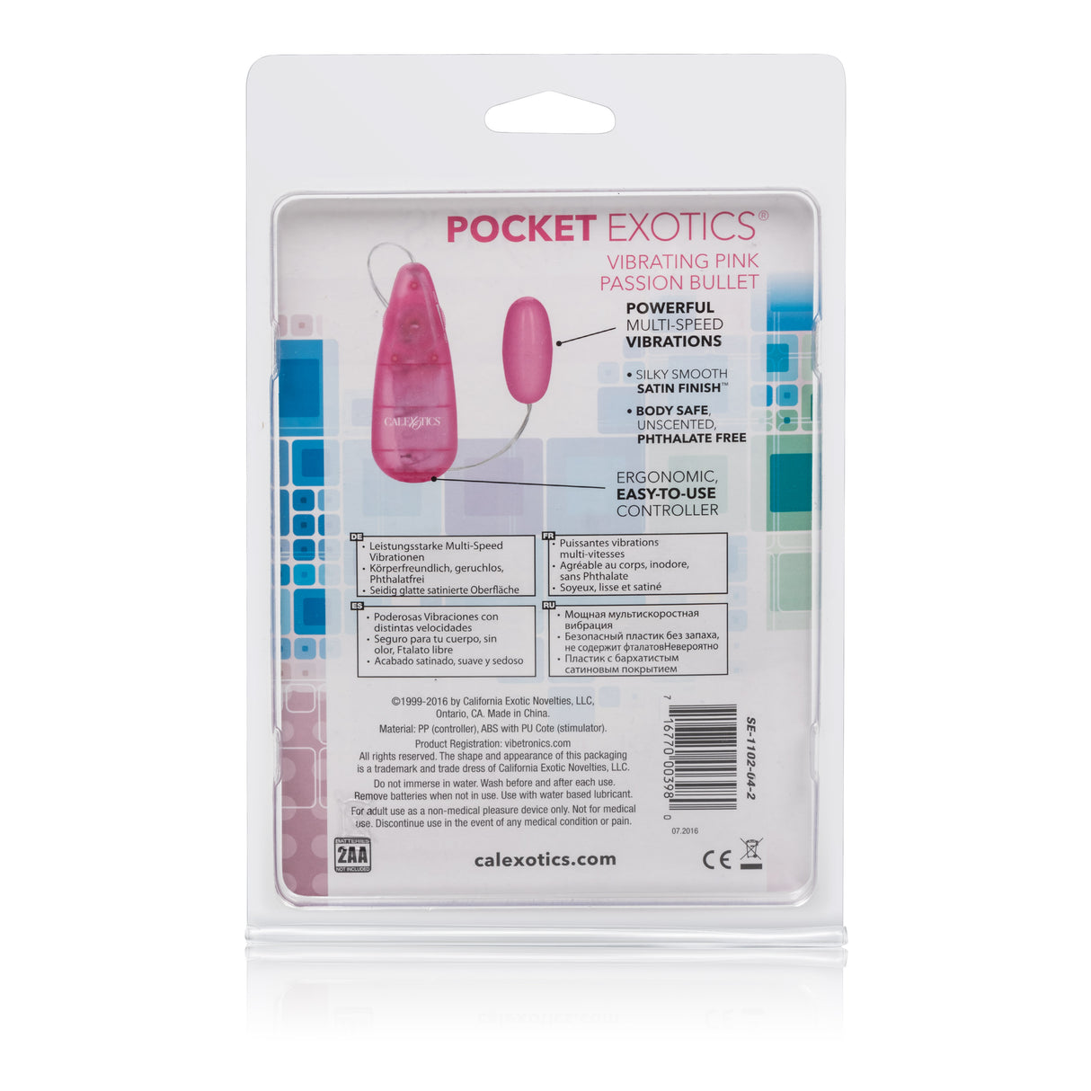 CalExotics Pocket Exotics Bullet Vibrator, Pink Passion - SE1102042