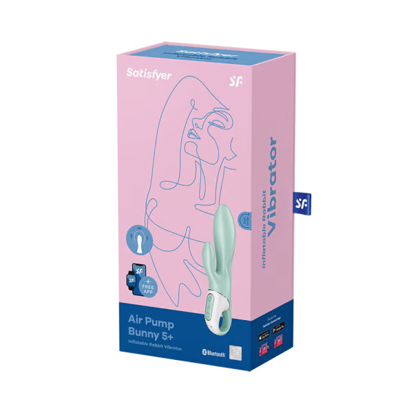 Satisfyer Air Pump Bunny 5+ Mint Inflatable Rabbit Vibrator - SAT-J2018-257