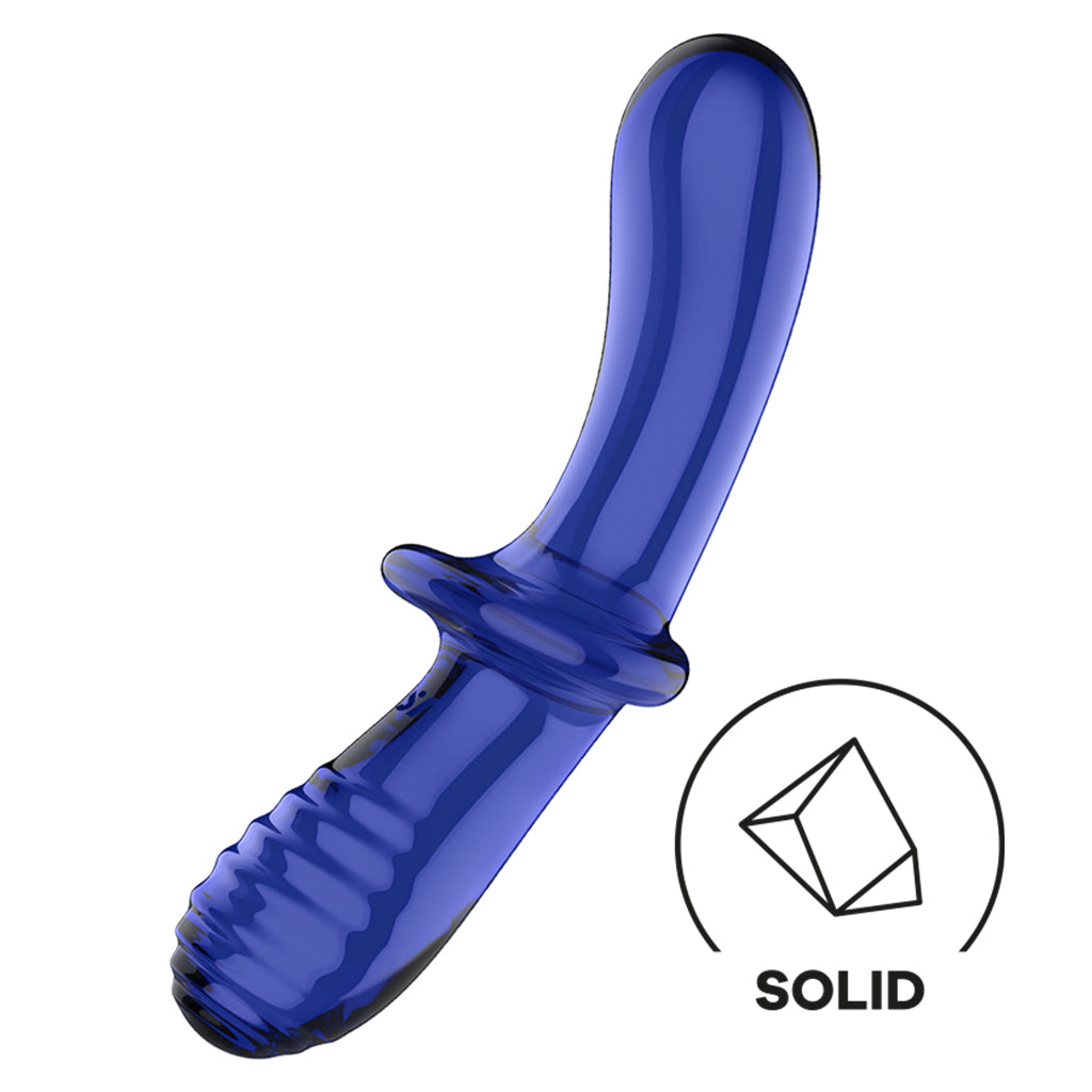 Satisfyer Double Crystal Borosilicate Glass Dildo — Light Blue - SF5931