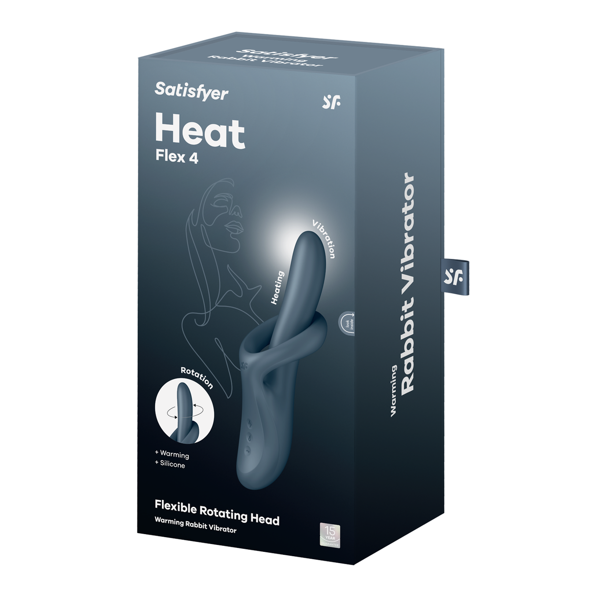 Satisfyer Heat Flex 4 Rabbit Vibrator — Grey - SF8237