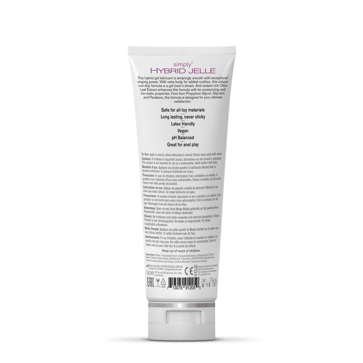 Wicked Simply Hybrid Jelle Lubricant — 4 oz - WS-91205