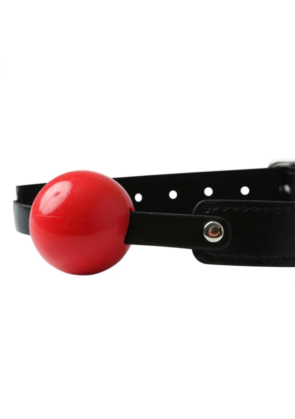 Sex & Mischief Solid Red Ball Gag — 2" Soft Rubber Ball, 26" Strap - SS100-24