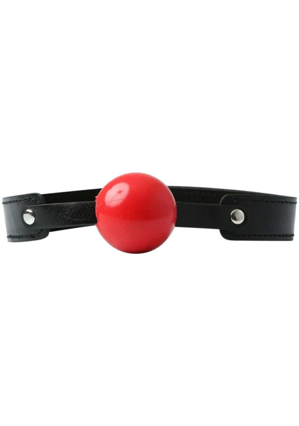 Sex & Mischief Solid Red Ball Gag — 2" Soft Rubber Ball, 26" Strap - SS100-24
