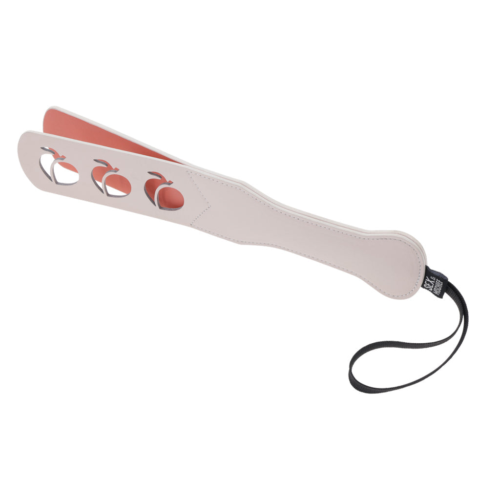 Sex & Mischief Peaches ’n CreaMe Peach Paddle — 12.5" Faux Leather - SS09966