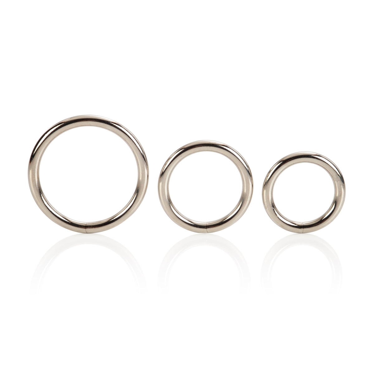 CalExotics Silver Ring 3-Piece Set — Silver-Plated Steel Adornment Rings - SE1403052