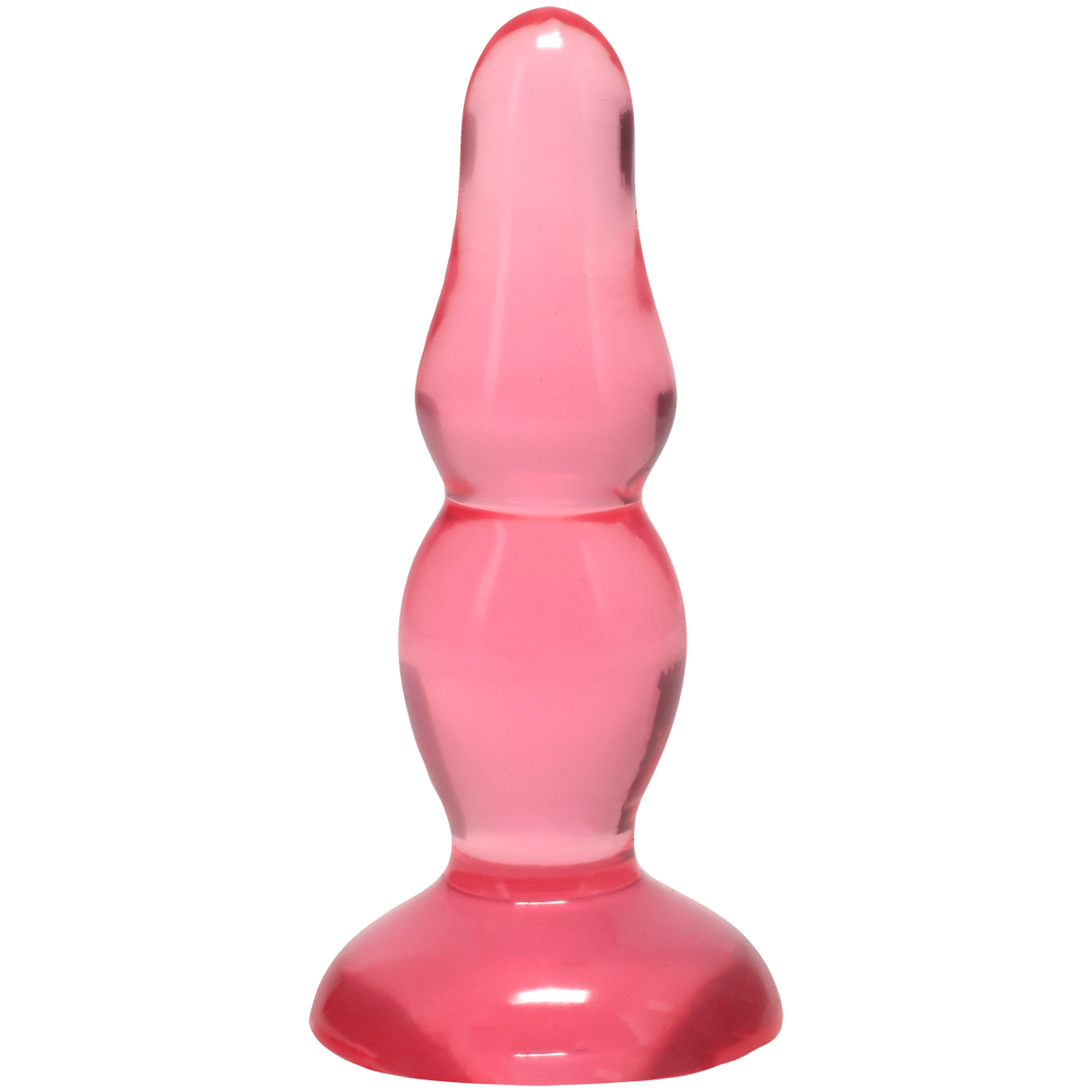 Doc Johnson Crystal Jellies Novice Pop Plug — 3.75 in Insertable, Pink - DJ0283-17-CD