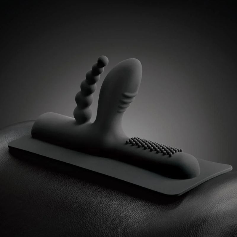 The Cowgirl Buckwild Double-Penetration Silicone Attachment — Black - TC4037