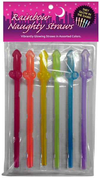 Kheper Games Rainbow Naughty Straws — 6 Glowing Color Straws - KG-NVS98