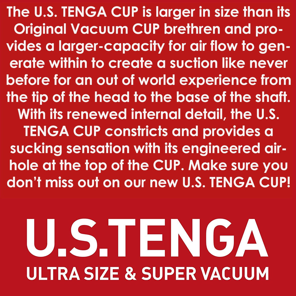 Tenga Original Vacuum Cup — Ultra Size Edition (Disposable, Pre‑lubricated) - TN127