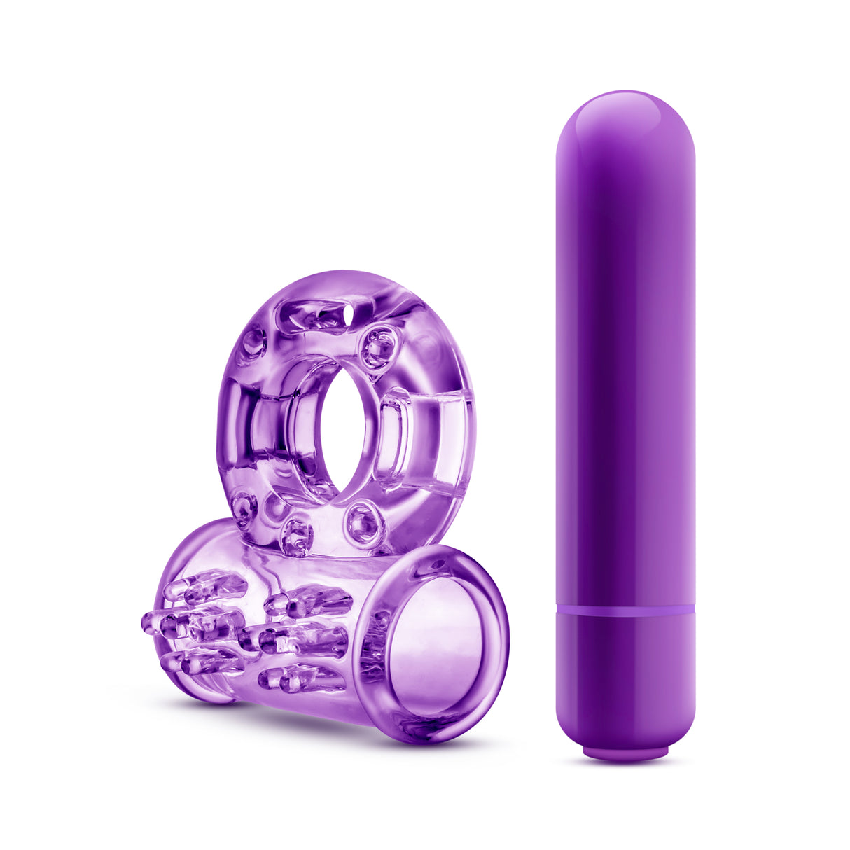 Blush Play With Me Vibrating Cock Ring, Purple - BL-77901