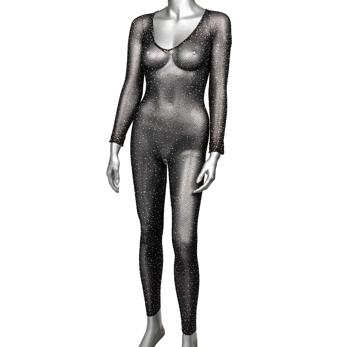 CalExotics Radiance Crotchless Full Body Suit — One Size, Black - SE3002353