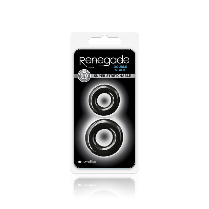 nsnovelties Renegade Double Stack Ring — Black - NSN-1111-73