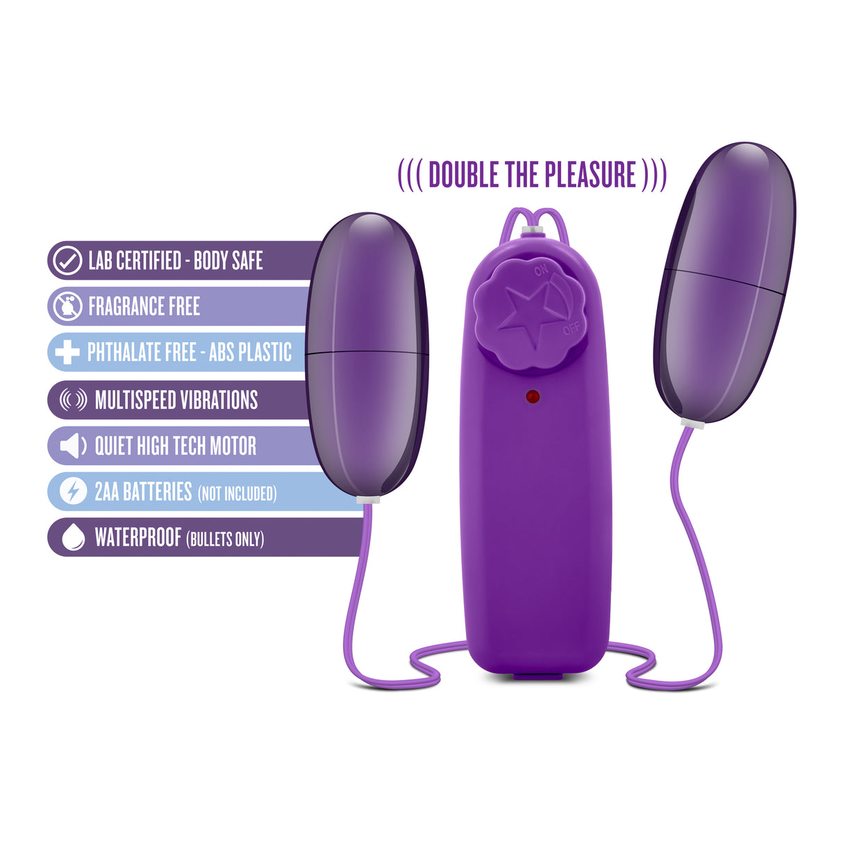Blush B Yours Double Pop Eggs Dual-Egg Vibrator — Plum - BL-25501