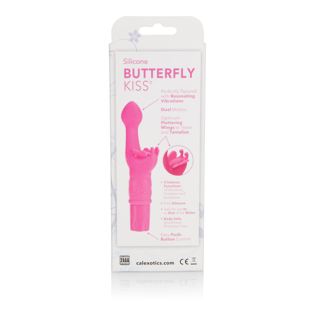 CalExotics Butterfly Kiss Silicone Clitoral Vibrator — Pink - SE0782603