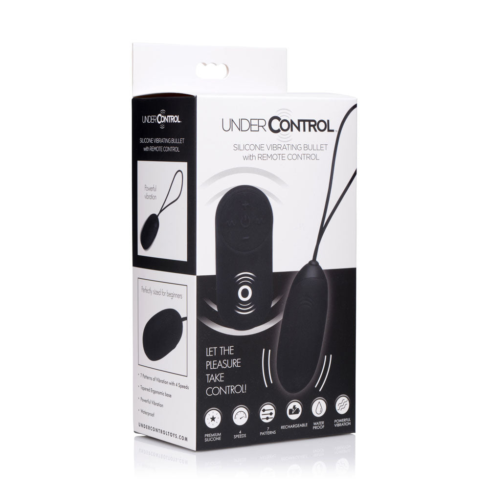 XR Brands Silicone Rechargeable Bullet Vibrator with Remote - UC-AF946