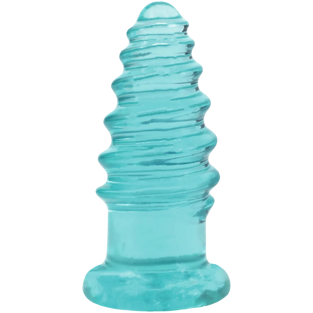 Doc Johnson Crystal Jellies Anal Twist — 5 Inch, Teal - DJ0289-10-CD