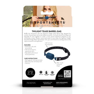 Sportsheets Signature Twilight Tease Barrel Gag — Blue - SS68124