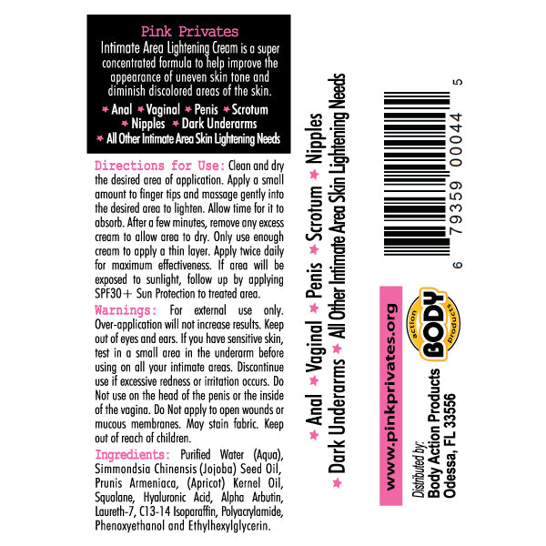 Pink Privates Cream 50 Pieces Display by Body Action