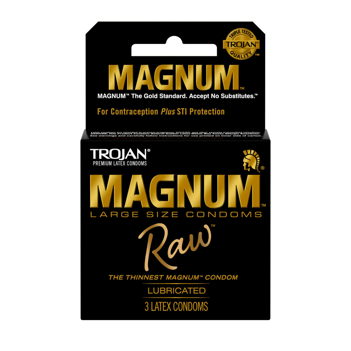 Paradise Marketing Trojan Magnum Raw Large Contour Condoms — 3 Pack - PM20016