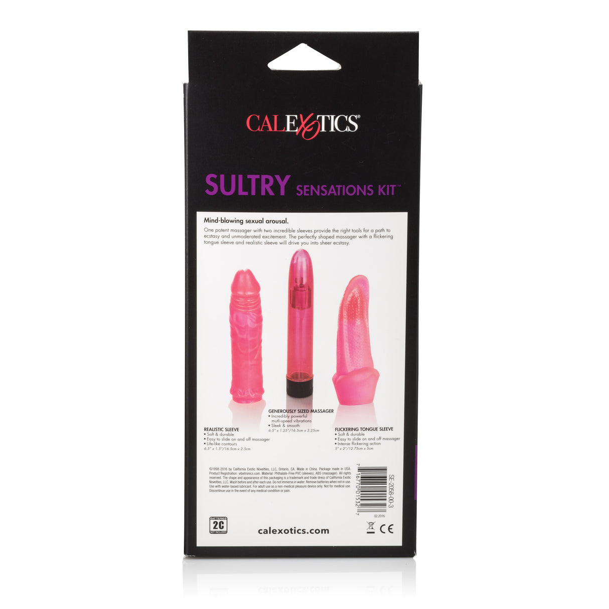 CalExotics Sultry Sensations Starter Kit — Massager with Two Sleeves, Pink - SE2058003