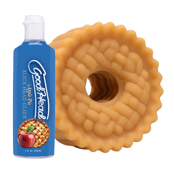 Doc Johnson GoodHead Apple Pie Oral Stroker Set — ULTRASKYN Stroker + 1 fl oz Glide - DJ0682-42-BX