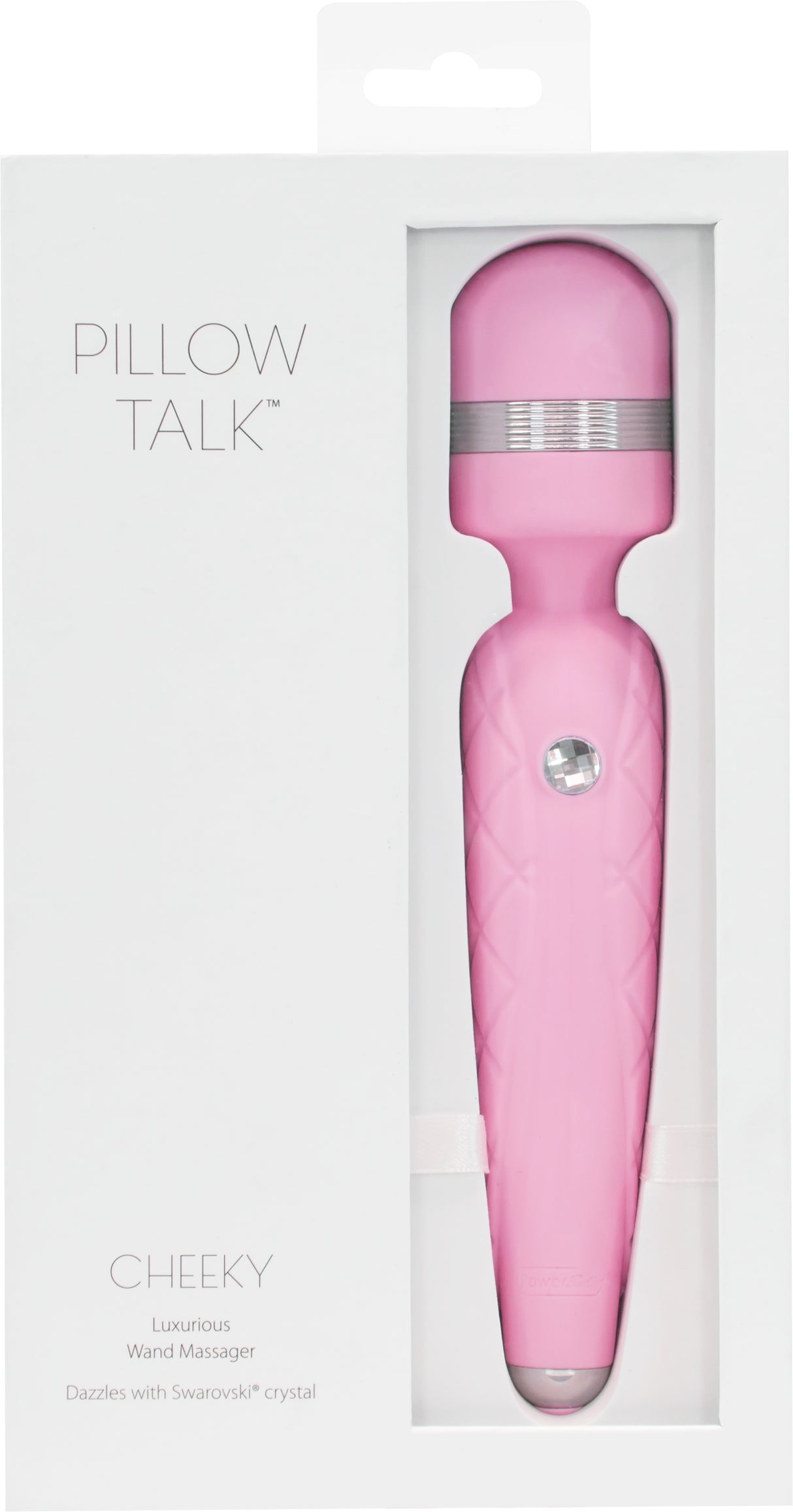 BMS Factory Pillow Talk Cheeky Wand Vibrator with Swarovski Crystal — Pink, 8 in - BMS2671-6
