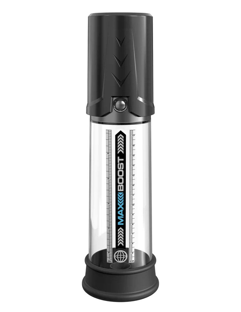Pipedream Max Boost Penis Pump - Black/Clear with Silicone Sleeve - PD3249-23