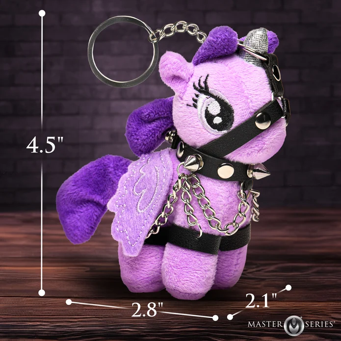 Raven Plum Bondage Pony Keychain — Purple (XR Brands) - MS-AI028PUR