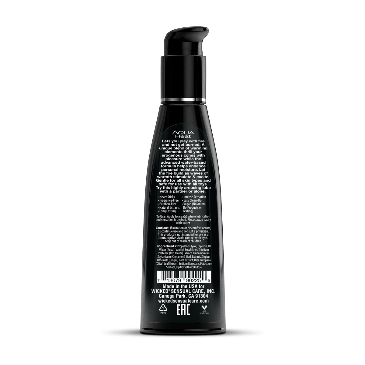 Wicked Aqua Heat Water-Based Warming Lubricant — 4 oz - WS-90225