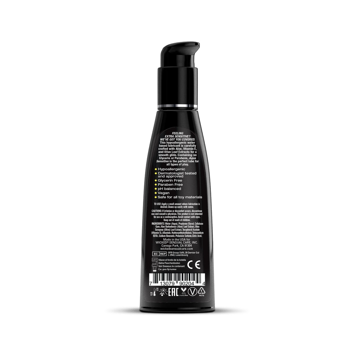 Wicked Aqua Sensitive Personal Lubricant, 4 oz - WS-90204