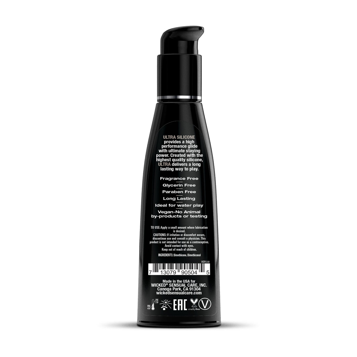 Wicked Ultra Silicone Lubricant — Fragrance-Free 4 oz - WS-90504