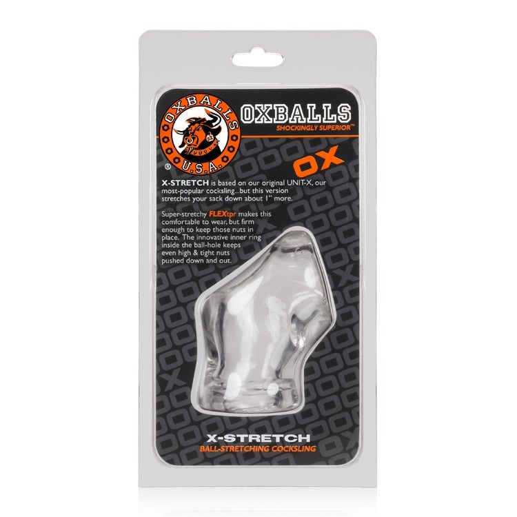 OXBALLS Unit-X Stretch Cocksling & Ballstretcher — Clear - OX-AJ1071-CLR