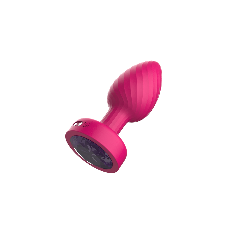 Viben Twila Twirling Light-Up Vibrating Anal Plug with Purple Gem & Pink Heart Remote - VB-CC9159