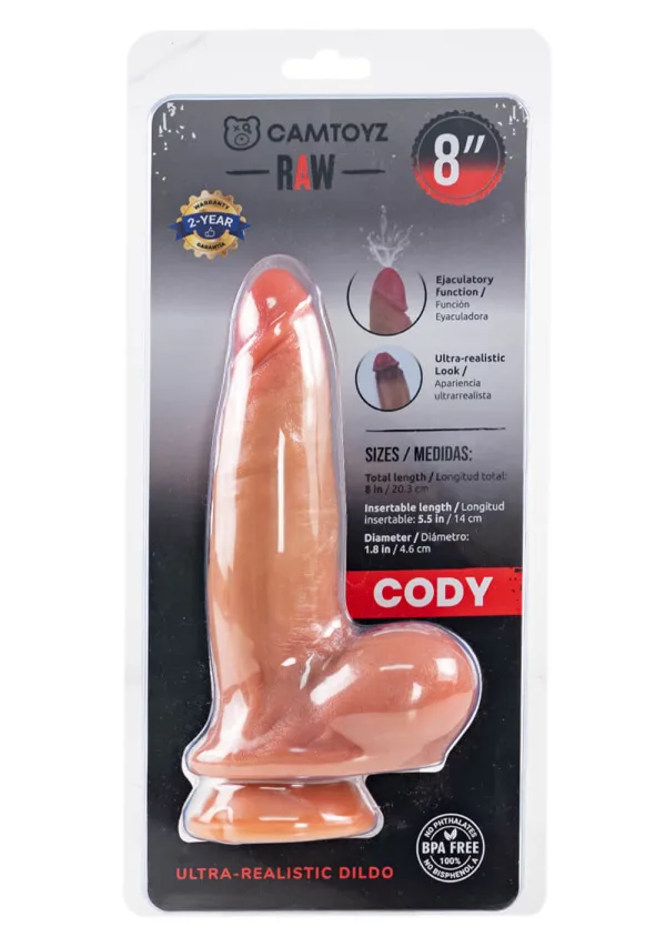 Camtoyz Cody Ultra-Realistic Squirting Dildo — Beige, 21 cm - CT-JDI-110C