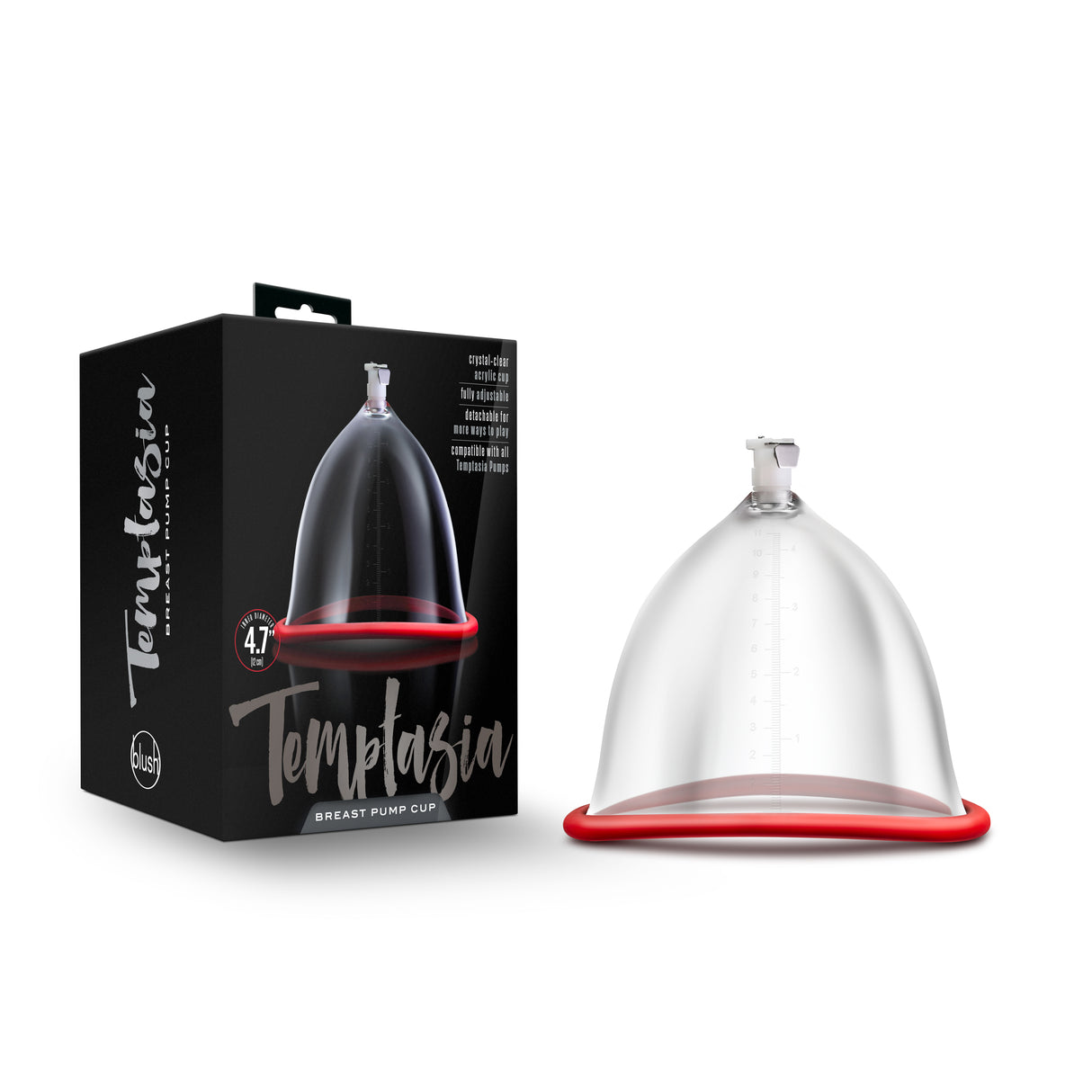 Blush Temptasia Breast Pump Cup, Large — Clear Acrylic - BL-09391