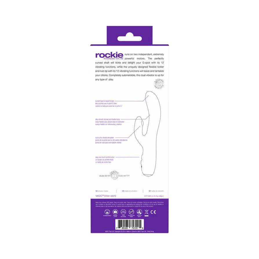Rockie Dual Rechargeable Vibe - Indigo by VeDO
