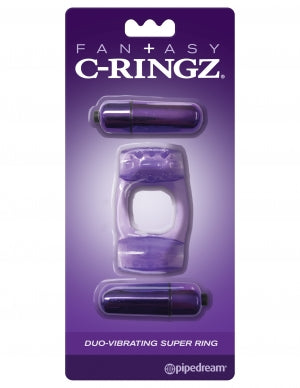 Pipedream Fantasy Duo-Vibrating Super Ring — Purple - PD5863-12