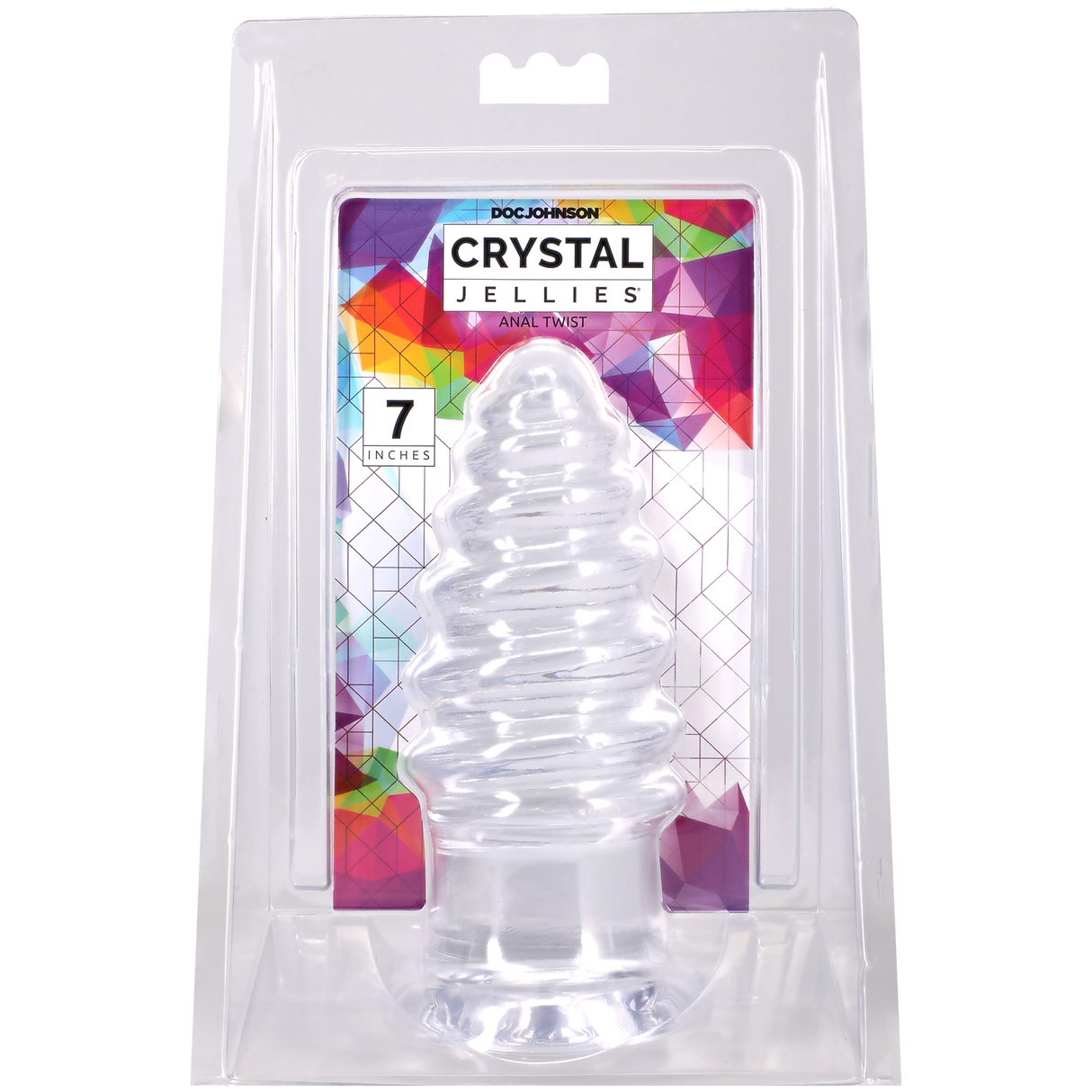 Doc Johnson Crystal Jellies Anal Twist — 7 Inch, Clear - DJ0289-15-CD