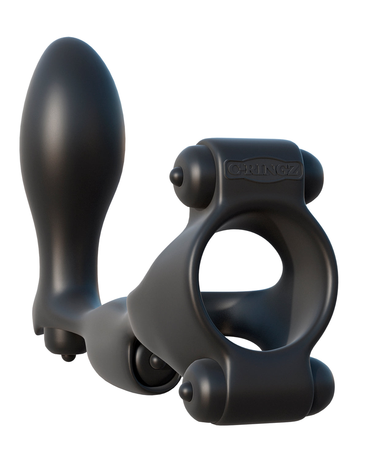 Pipedream Fantasy C-Ringz Ultimate Ass Gasm — 4-Vibrator Anal Cock Ring, Black - PD5932-23