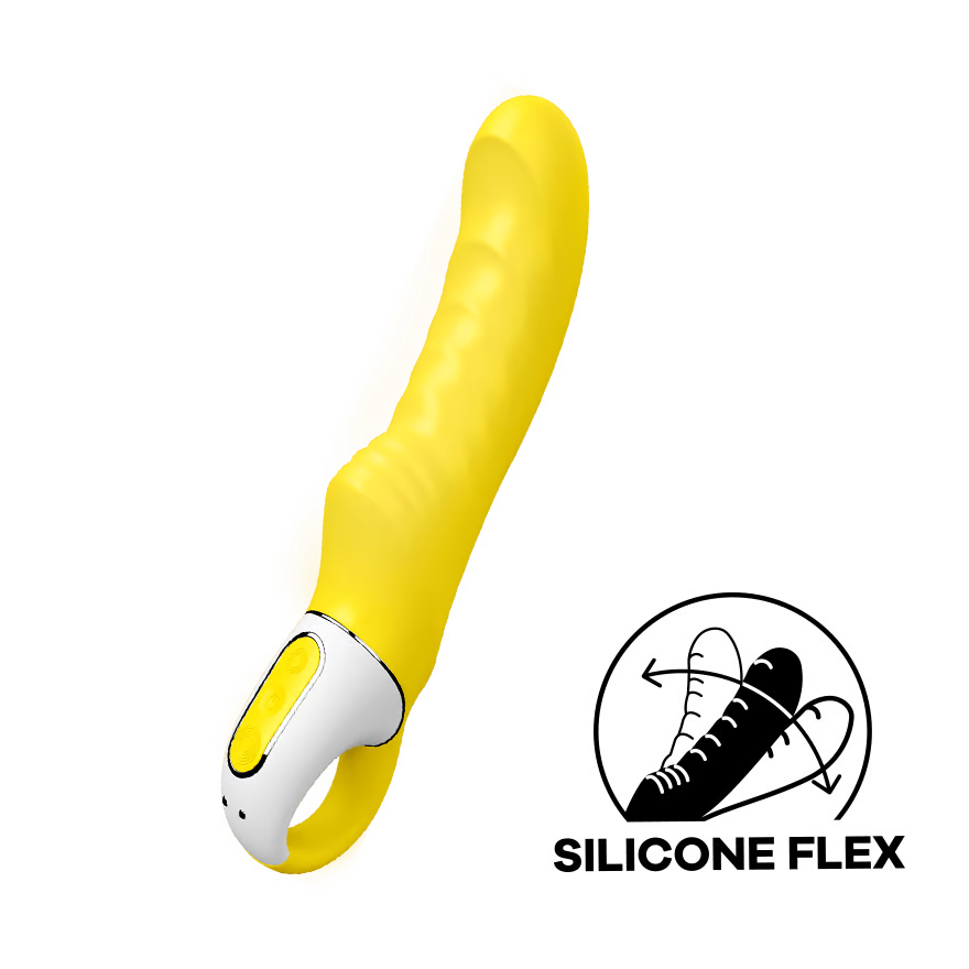 Satisfyer Yummy Sunshine Curved Silicone Vibrator, Yellow - SAT-YMMYSNSHNEV