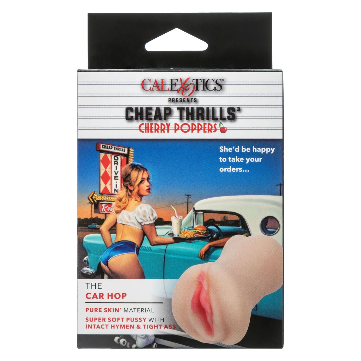 CalExotics Cheap Thrills Cherry Poppers Car Hop Masturbator, Ivory — 4.25 x 2.5 in - SE0882983